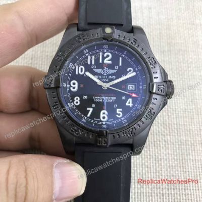 Breitling Colt Skyracer Replica Black Case Rubber 43mm Mens Watch